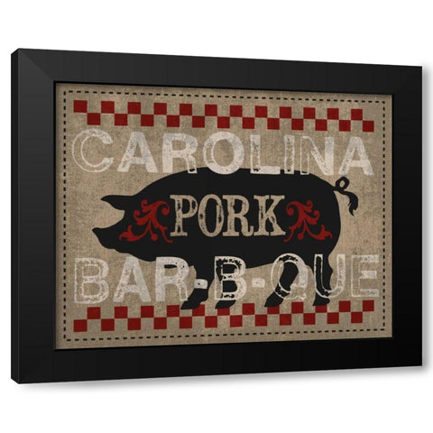 Carolina BBQ Black Modern Wood Framed Art Print with Double Matting by Hogan, Melody