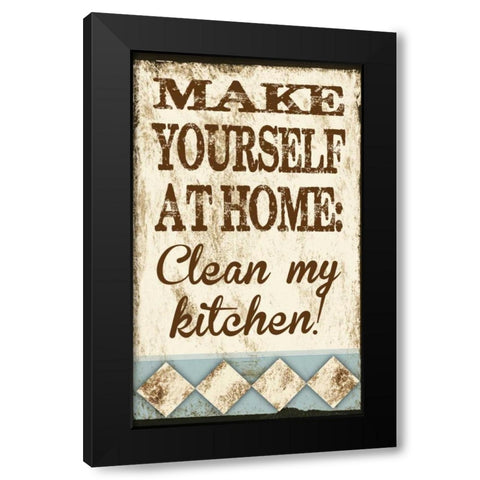 Clean My Kitchen Black Modern Wood Framed Art Print by Hogan, Melody