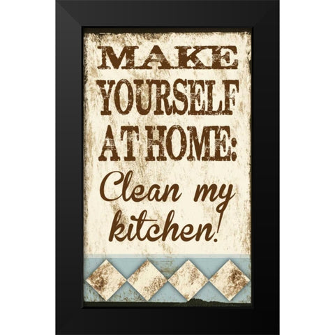 Clean My Kitchen Black Modern Wood Framed Art Print by Hogan, Melody