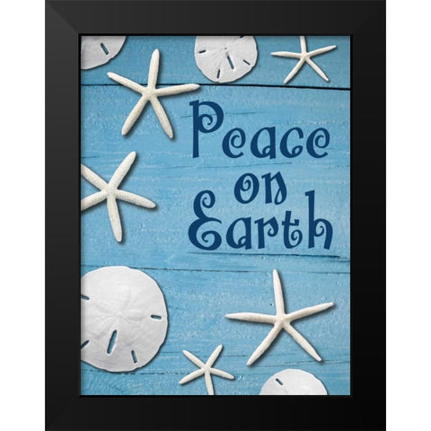 Coastal Christmas Sand Dollars 1 Black Modern Wood Framed Art Print by Hogan, Melody