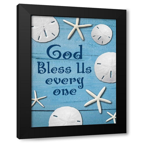 Coastal Christmas Sand Dollars 2 Black Modern Wood Framed Art Print by Hogan, Melody