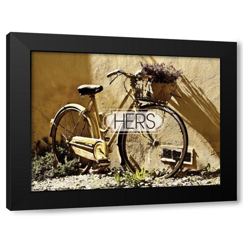 Her Bicycle Black Modern Wood Framed Art Print by Hogan, Melody
