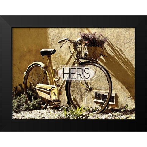 Her Bicycle Black Modern Wood Framed Art Print by Hogan, Melody