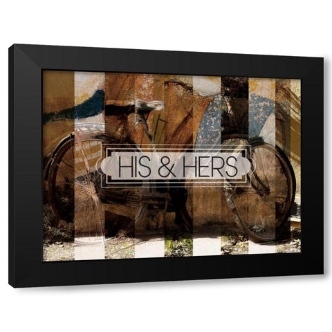 His And Hers Black Modern Wood Framed Art Print by Hogan, Melody