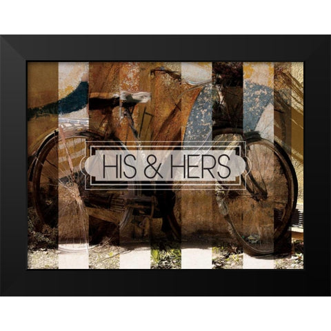 His And Hers Black Modern Wood Framed Art Print by Hogan, Melody