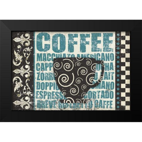 Caffeinated Expressions 2 Black Modern Wood Framed Art Print by Hogan, Melody