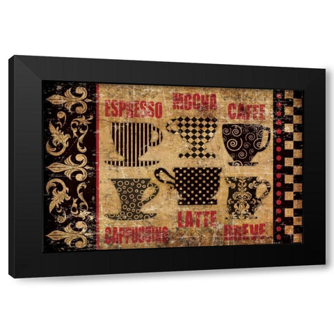 Caffeinated Choices 3 Black Modern Wood Framed Art Print by Hogan, Melody