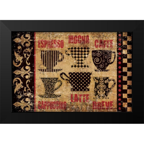 Caffeinated Choices 3 Black Modern Wood Framed Art Print by Hogan, Melody