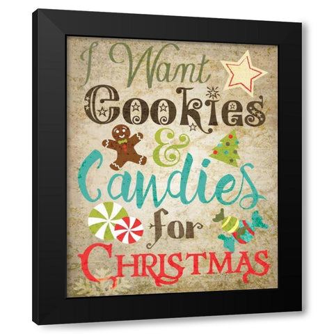 Christmas Kitchen 2 Black Modern Wood Framed Art Print by Hogan, Melody