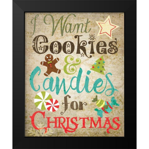 Christmas Kitchen 2 Black Modern Wood Framed Art Print by Hogan, Melody