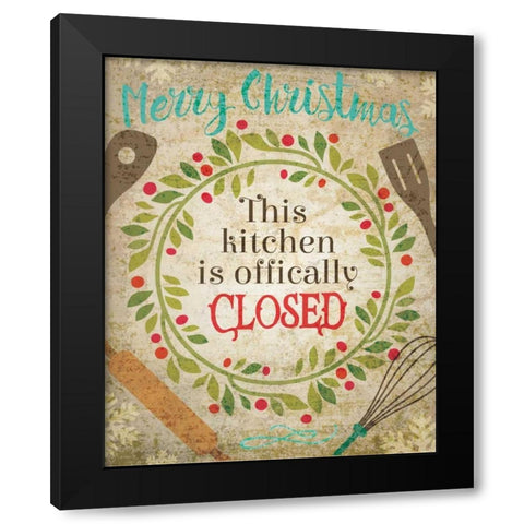 Christmas Kitchen 4 Black Modern Wood Framed Art Print with Double Matting by Hogan, Melody