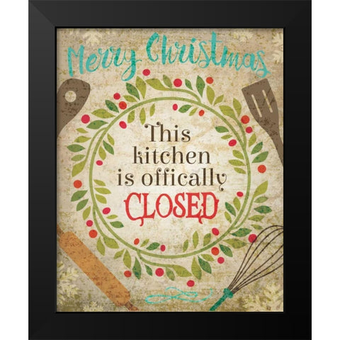 Christmas Kitchen 4 Black Modern Wood Framed Art Print by Hogan, Melody