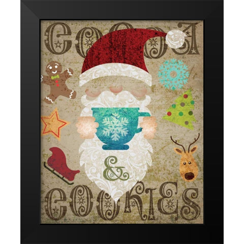 Santas Kitchen 2 Black Modern Wood Framed Art Print by Hogan, Melody