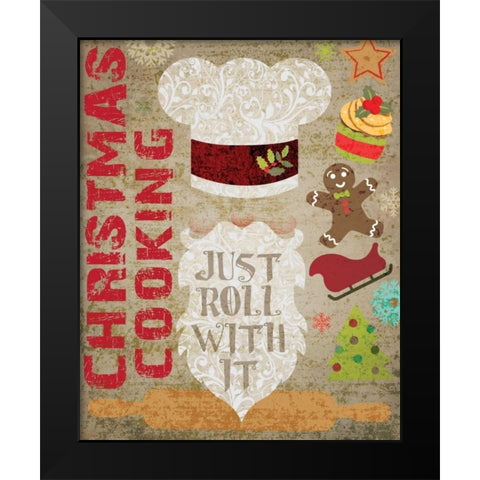 Santas Kitchen 3 Black Modern Wood Framed Art Print by Hogan, Melody