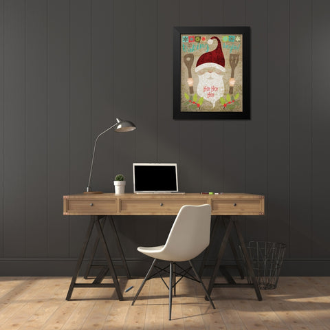 Santas Kitchen 4 Black Modern Wood Framed Art Print by Hogan, Melody