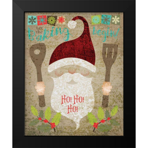 Santas Kitchen 4 Black Modern Wood Framed Art Print by Hogan, Melody
