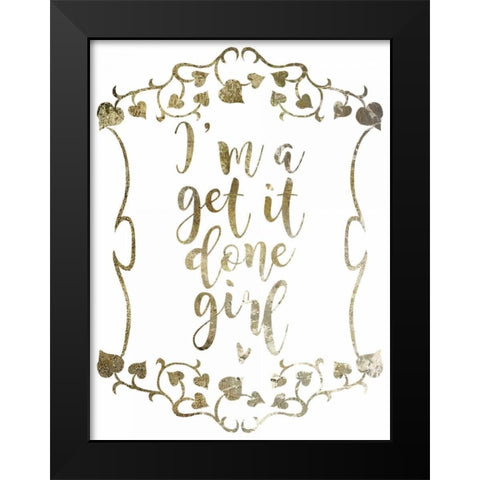 Get It Done 2 Black Modern Wood Framed Art Print by Hogan, Melody