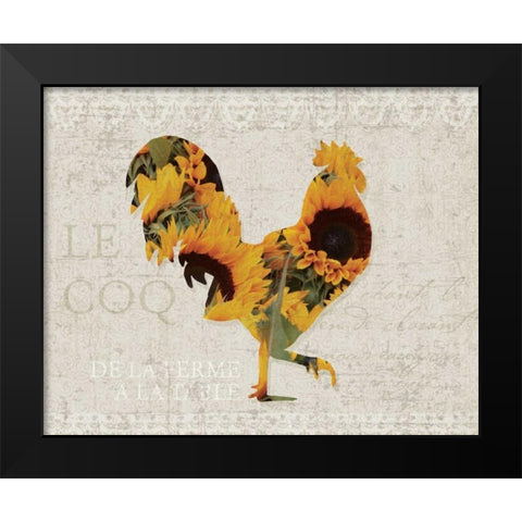 Flower Farm Roster Black Modern Wood Framed Art Print by Hogan, Melody