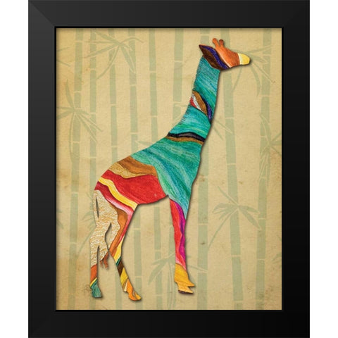 Safari Stripes 1 Black Modern Wood Framed Art Print by Hogan, Melody