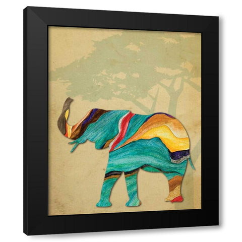 Safari Stripes 2 Black Modern Wood Framed Art Print by Hogan, Melody