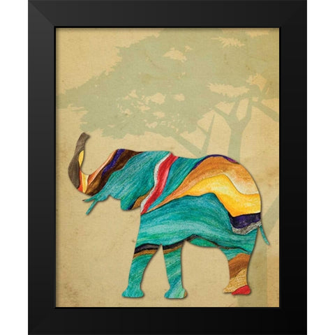Safari Stripes 2 Black Modern Wood Framed Art Print by Hogan, Melody