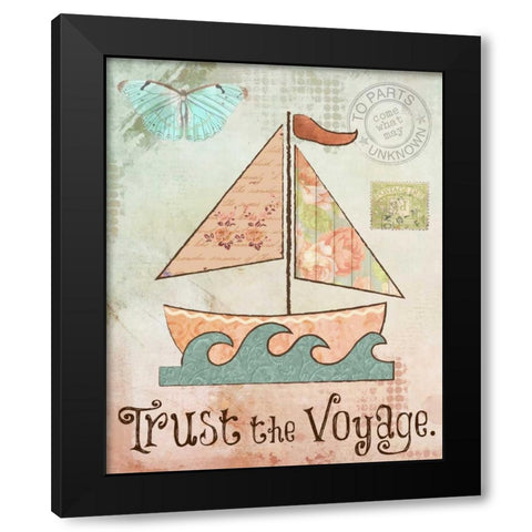 Vintage Sea 1 Black Modern Wood Framed Art Print with Double Matting by Hogan, Melody