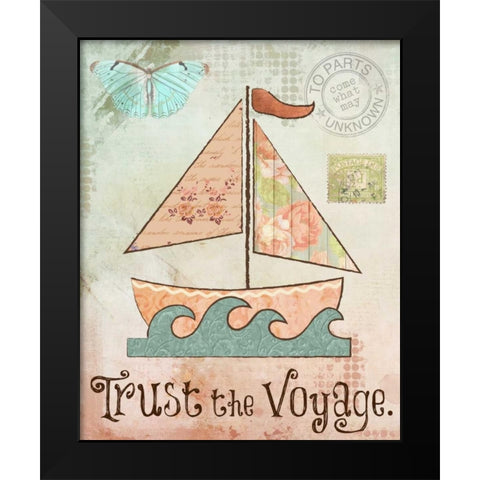 Vintage Sea 1 Black Modern Wood Framed Art Print by Hogan, Melody