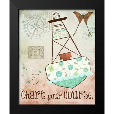 Vintage Sea 2 Black Modern Wood Framed Art Print by Hogan, Melody