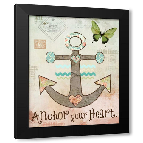 Vintage Sea 3 Black Modern Wood Framed Art Print by Hogan, Melody
