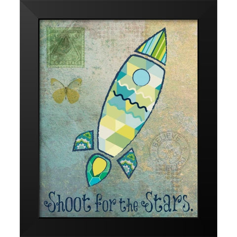 Vintage Space 1 Black Modern Wood Framed Art Print by Hogan, Melody