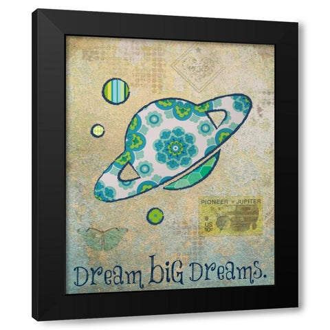 Vintage Space 2 Black Modern Wood Framed Art Print by Hogan, Melody