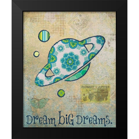 Vintage Space 2 Black Modern Wood Framed Art Print by Hogan, Melody