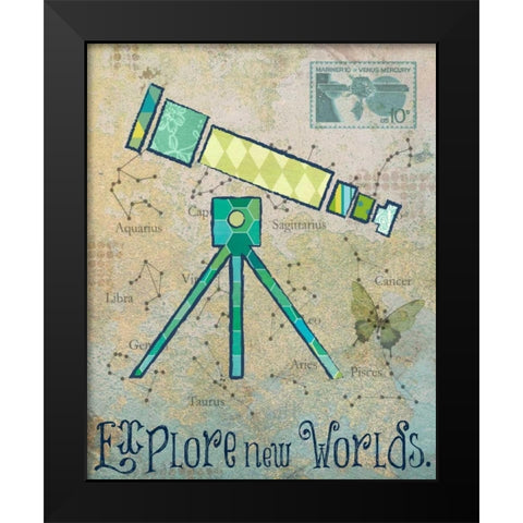 Vintage Space 3 Black Modern Wood Framed Art Print by Hogan, Melody
