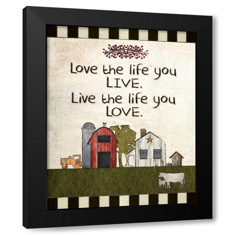 Primitive Countryside 1 Black Modern Wood Framed Art Print with Double Matting by Hogan, Melody