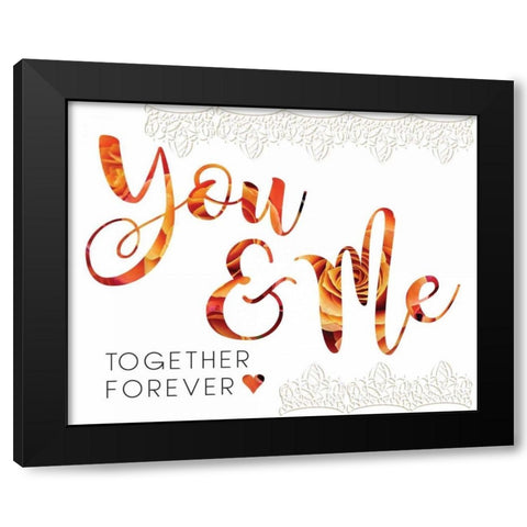 Wedding Typo Lace 4 Black Modern Wood Framed Art Print by Hogan, Melody