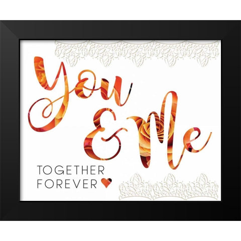 Wedding Typo Lace 4 Black Modern Wood Framed Art Print by Hogan, Melody