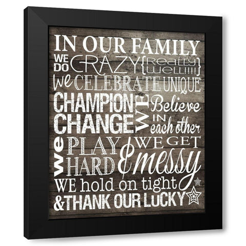 In Our Family 2 Black Modern Wood Framed Art Print with Double Matting by Hogan, Melody