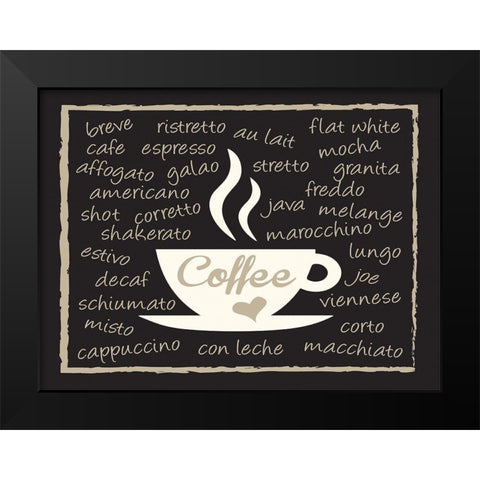 Mocha Coffee Cup Black Modern Wood Framed Art Print by Hogan, Melody
