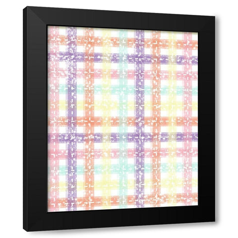 Unique Plaid Black Modern Wood Framed Art Print by Hogan, Melody