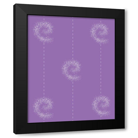 Unique Swirl Stitch Black Modern Wood Framed Art Print by Hogan, Melody