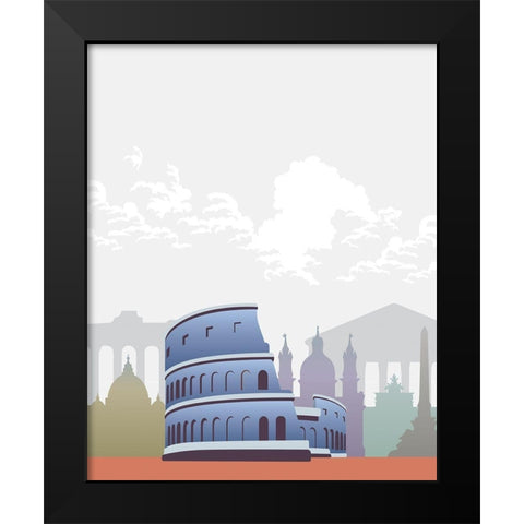 Deco World Landmarks 5 Black Modern Wood Framed Art Print by Hogan, Melody