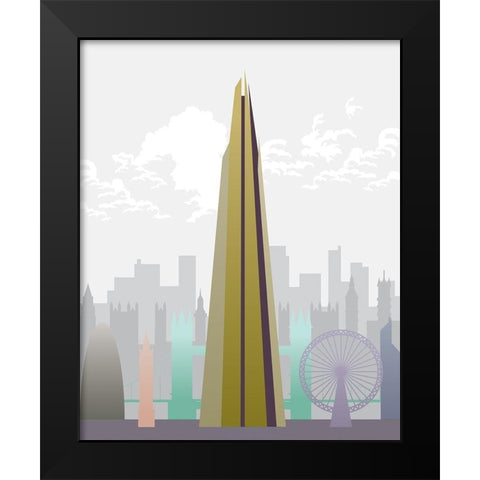 Deco World Landmarks 6 Black Modern Wood Framed Art Print by Hogan, Melody