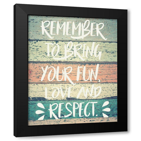 Love and Respect Black Modern Wood Framed Art Print by Hogan, Melody