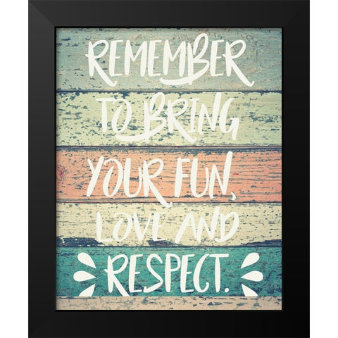 Love and Respect Black Modern Wood Framed Art Print by Hogan, Melody