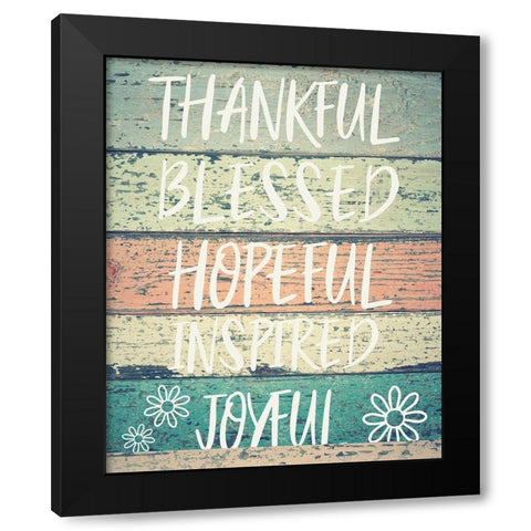Inspired Joyful Black Modern Wood Framed Art Print with Double Matting by Hogan, Melody