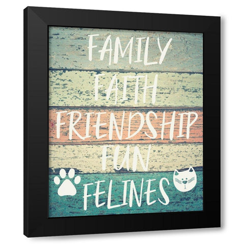 Fun Felines Black Modern Wood Framed Art Print by Hogan, Melody