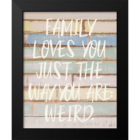 Funny Family 1 Black Modern Wood Framed Art Print by Hogan, Melody