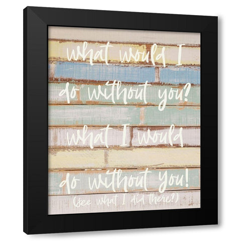 Funny Family 4 Black Modern Wood Framed Art Print by Hogan, Melody