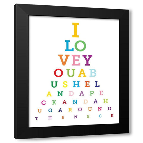 Colorful Eye Chart 1 Black Modern Wood Framed Art Print by Hogan, Melody