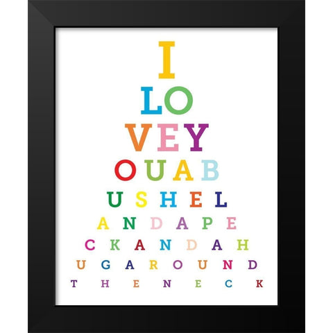 Colorful Eye Chart 1 Black Modern Wood Framed Art Print by Hogan, Melody